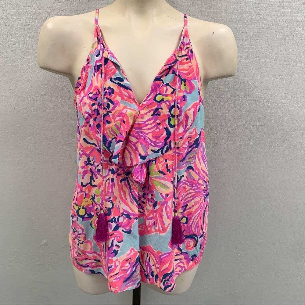 Lilly Pulitzer “Lachelle” SILK Top Size Small